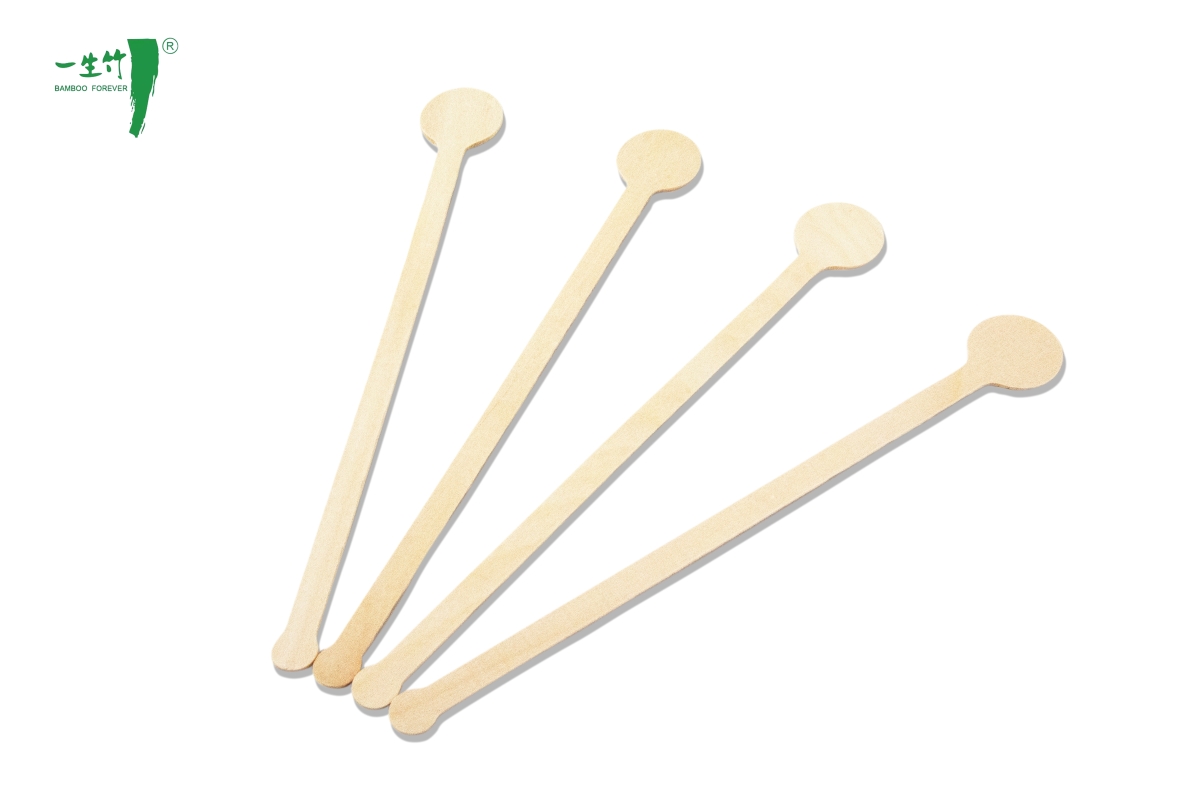 Que Khuấy Cà Phê bằng Gỗ – Đầu Tròn