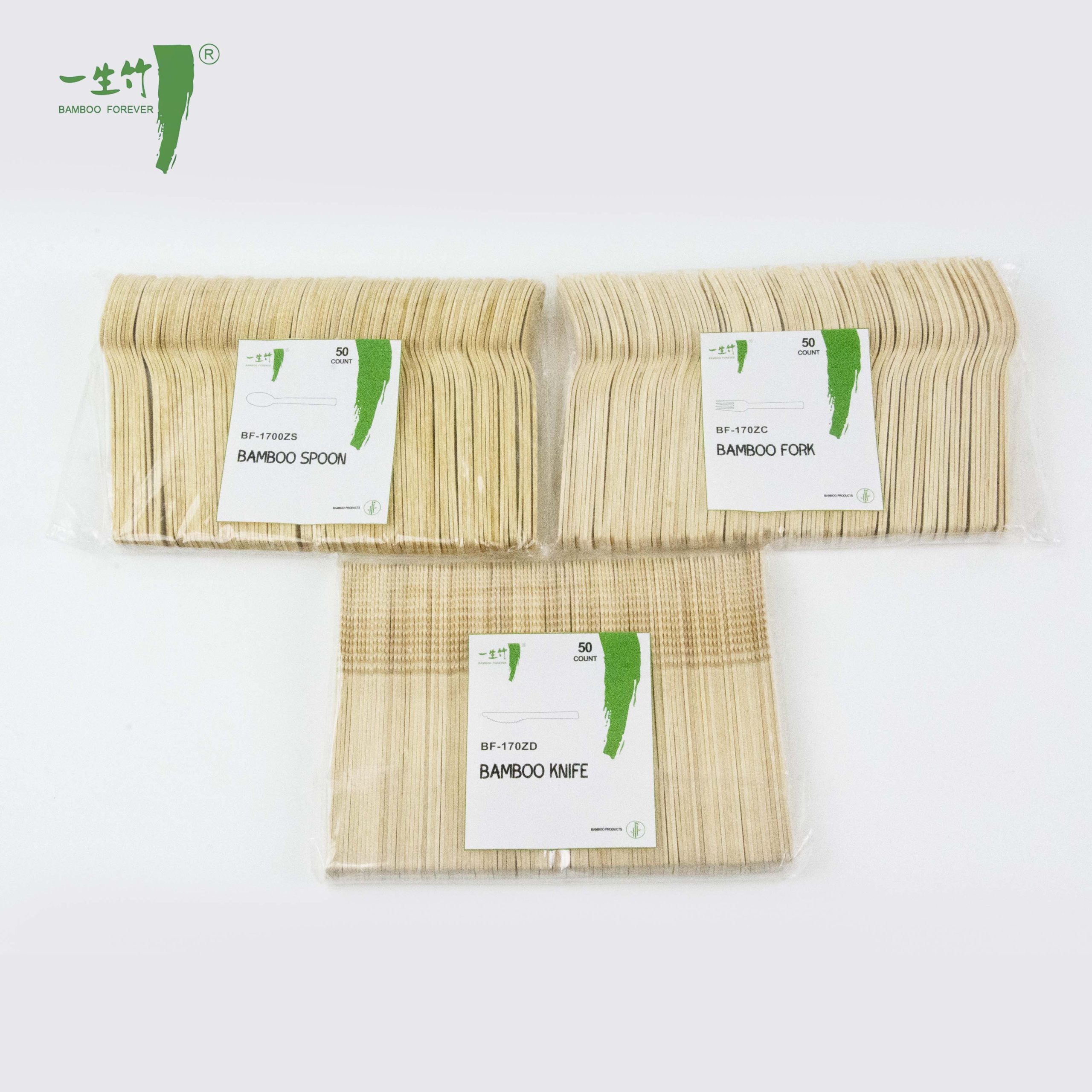 Bán buôn trực tiếp từ nhà máy Bộ dao thìa dĩa tre dùng một lần đóng gói nhựa